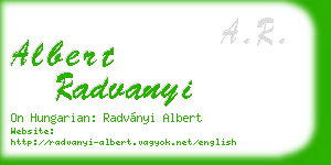 albert radvanyi business card
